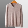 Autumn and winter double-ply thickened men's high-end wool knitted sweater, V-neck pullover, plus-size cashmere sweater, cross-border men's base layer Specification image